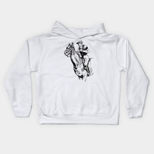 Vintage Jockey on Horseback Kids Hoodie